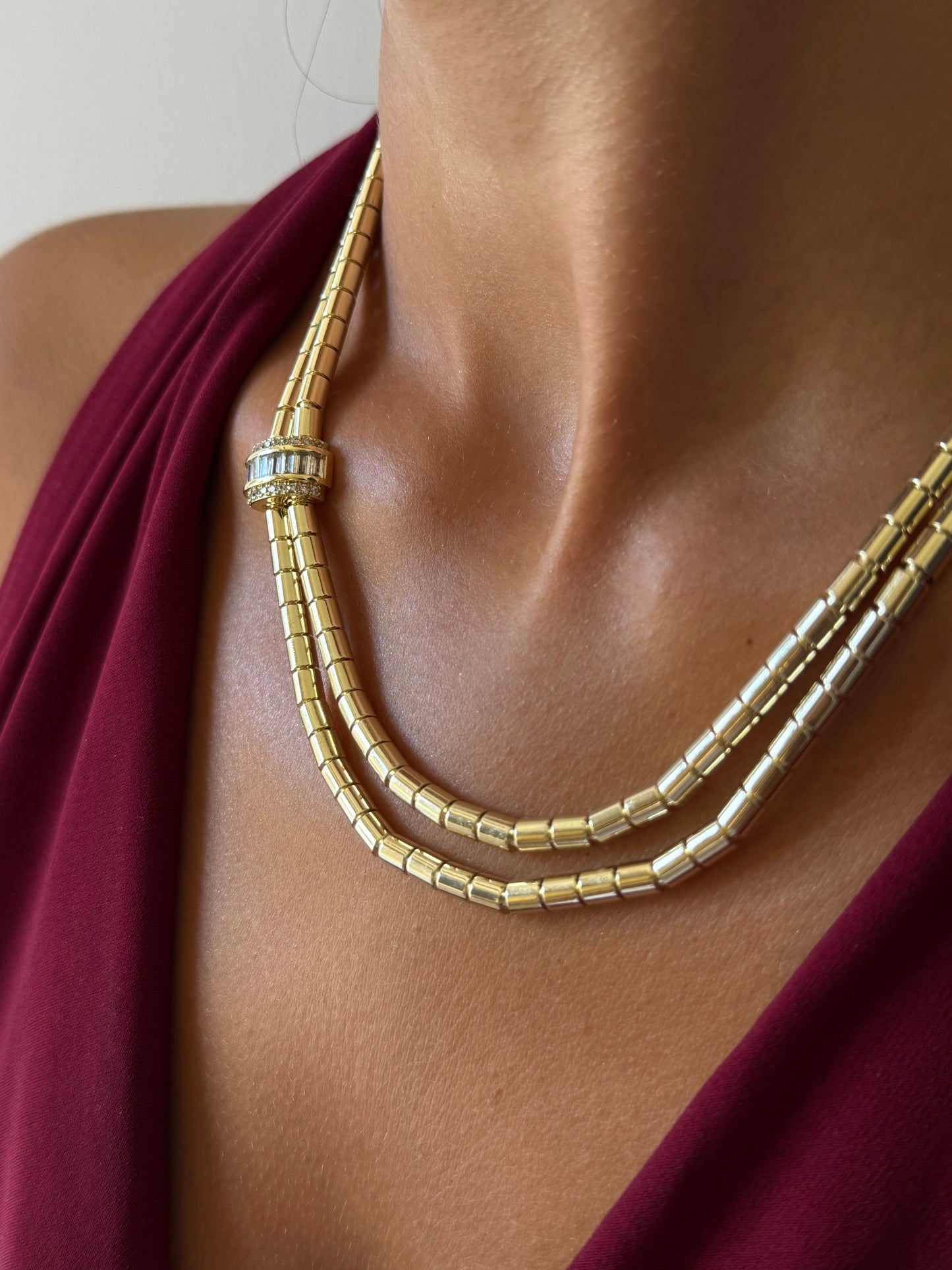 Moderne Gold-Doppelkette