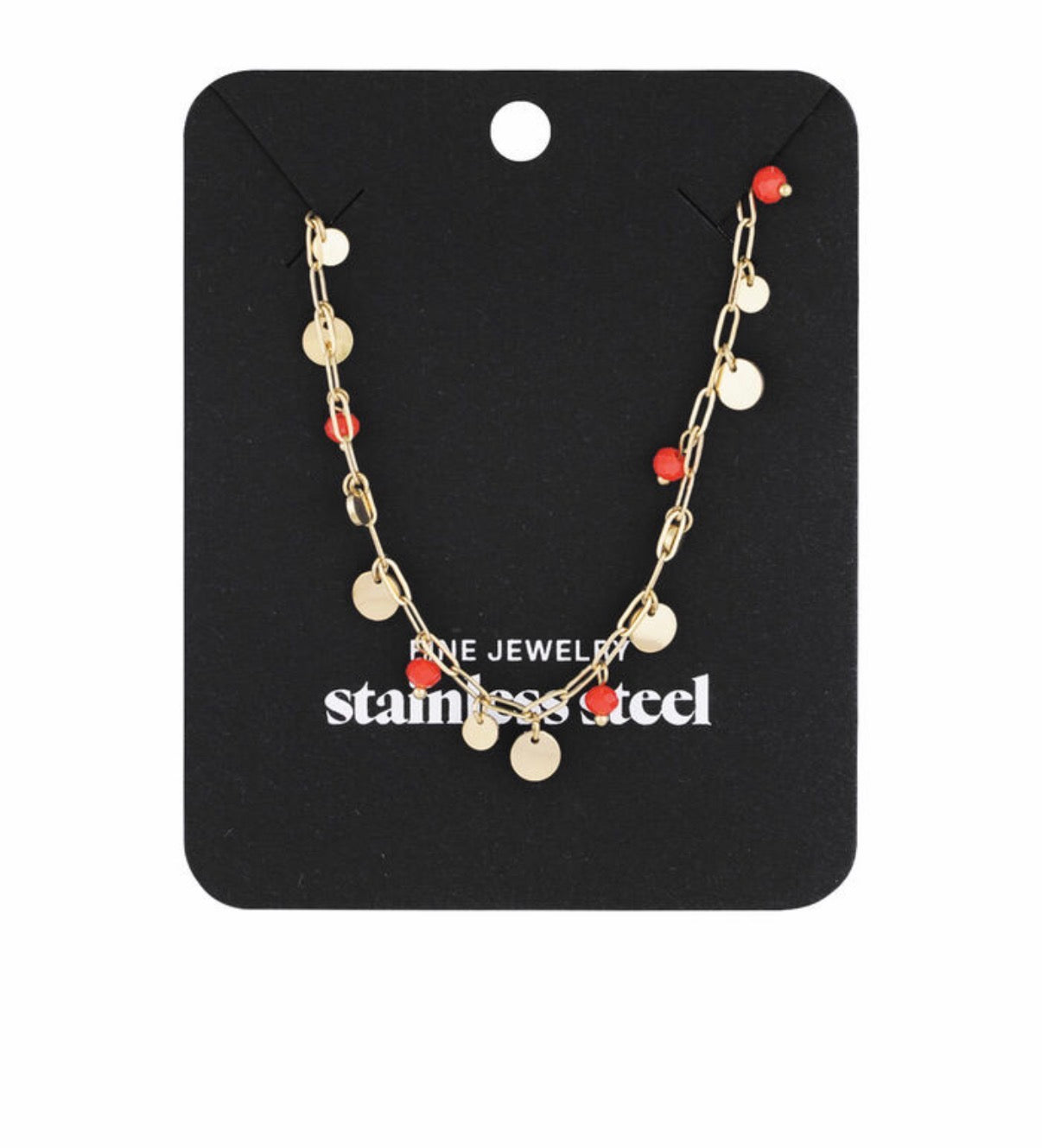 Kristall-Charm Halskette aus Edelstahl Kette