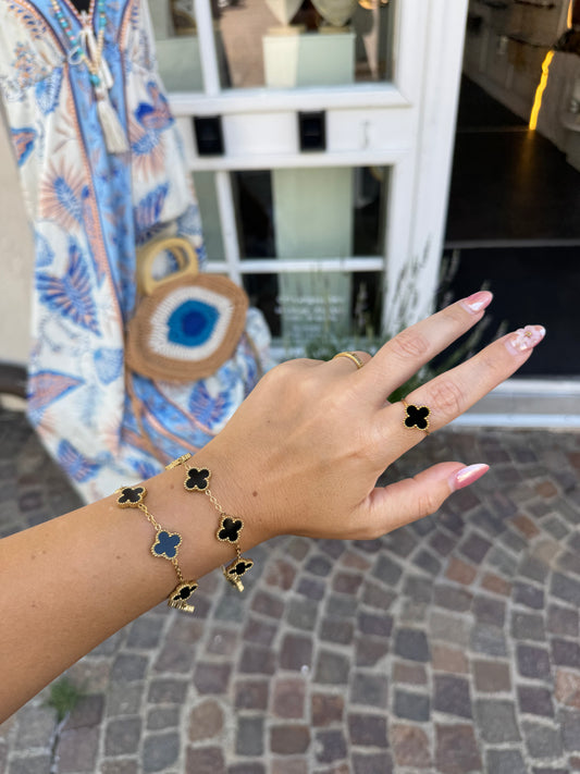 Klee Ring & Armband Schwarz