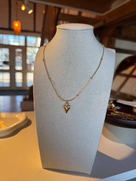Edelstahl Herz kette