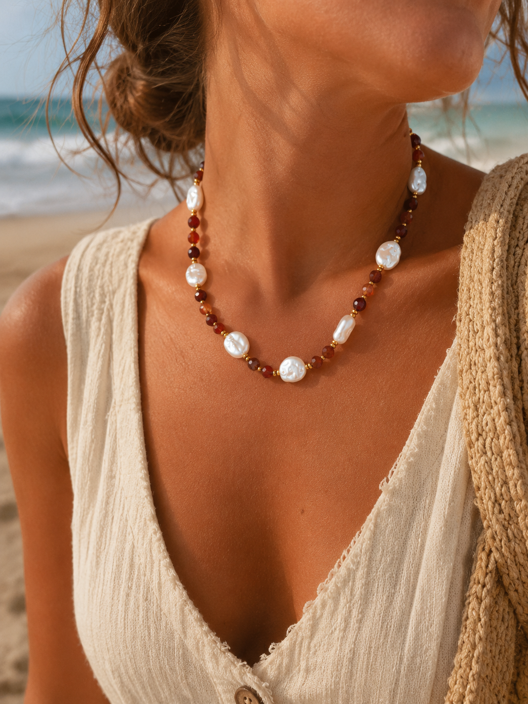 Perlenkette mit Naturstein – Zeitlose Eleganz im Boho-Look