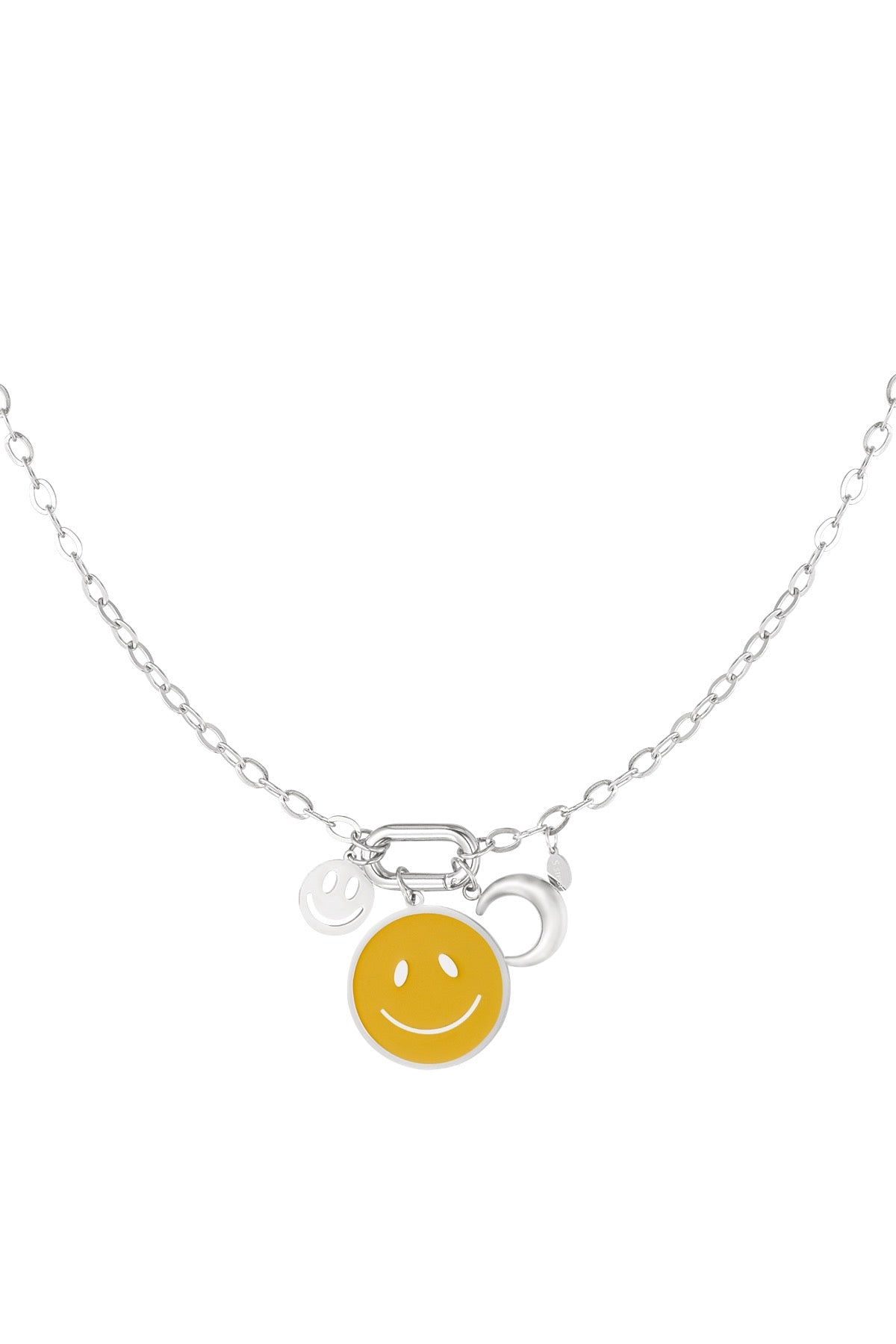 Smile Charm Halskette – Edelstahl & Emaille
