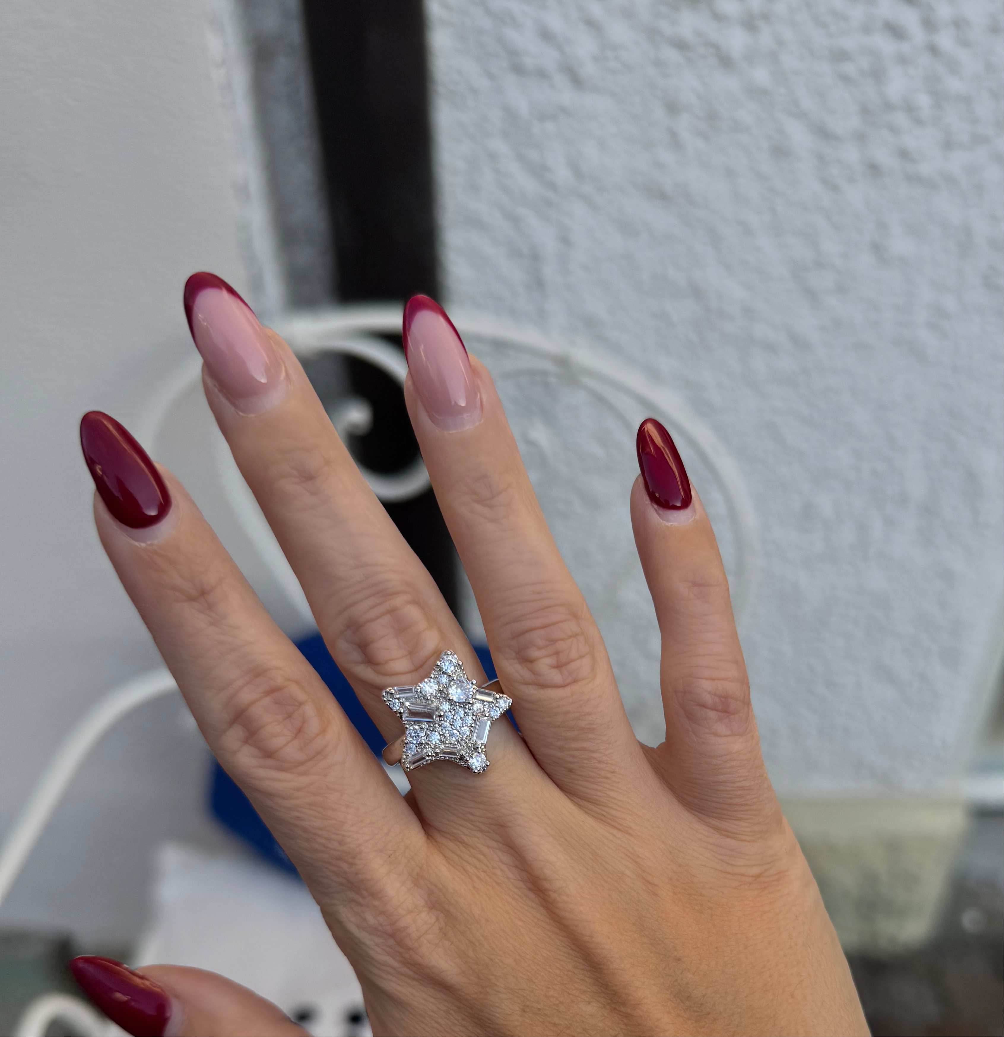 Stern Zirkonia Ring Verstellbar