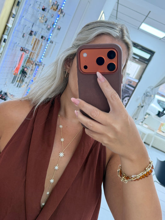Golden Star Lariat Necklace – vergoldet