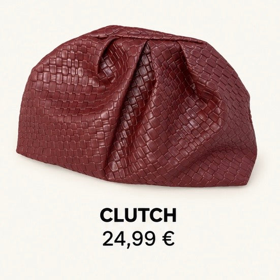 Clutch in Flechtoptik – Bordeaux