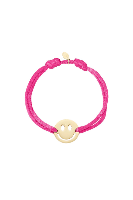 Smiley-Armband Pink & Gold