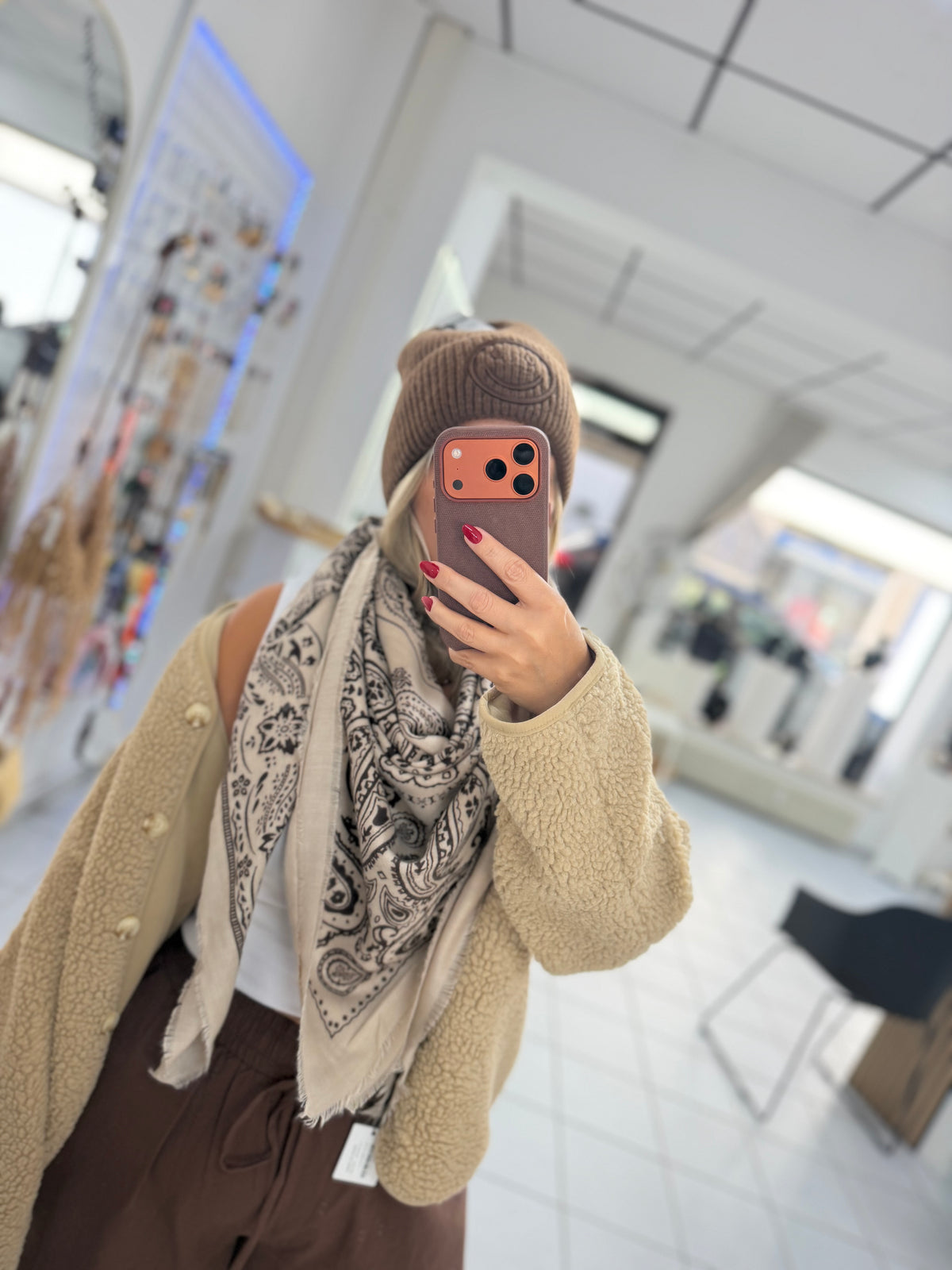 Teddy jacke beige Grösse S