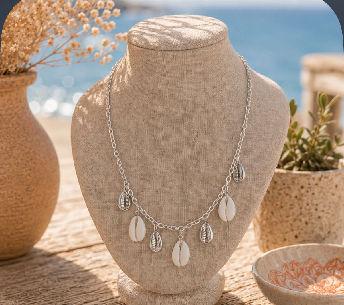 Muschel Halskette Silber – Ocean Style mit Muschel-Anhängern