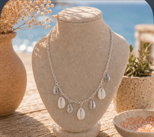 Muschel Halskette Silber – Ocean Style mit Muschel-Anhängern