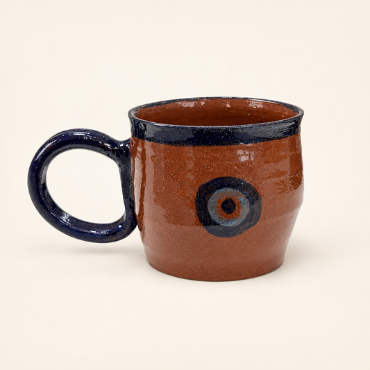 Ein echtes Unikat 🤎 Handgemachte Keramiktasse mit schützendem Nazar-Auge 🧿