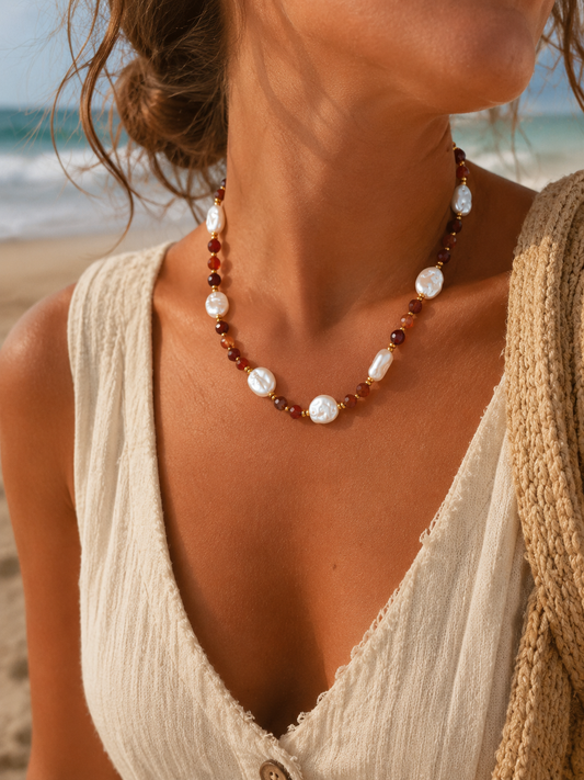 Perlenkette mit Naturstein – Zeitlose Eleganz im Boho-Look